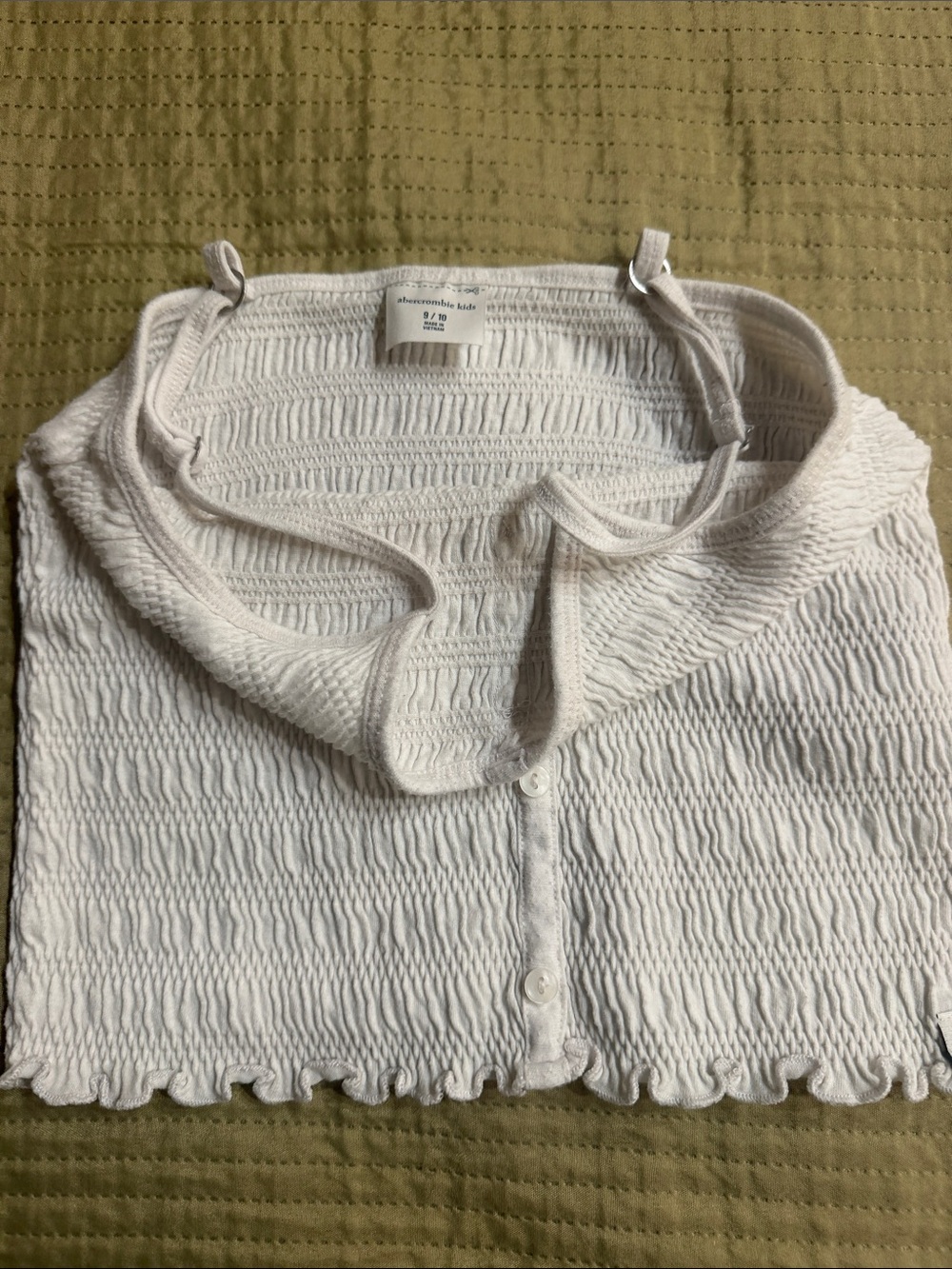 Abercrombie & Fitch Kids White Smocked Camisole